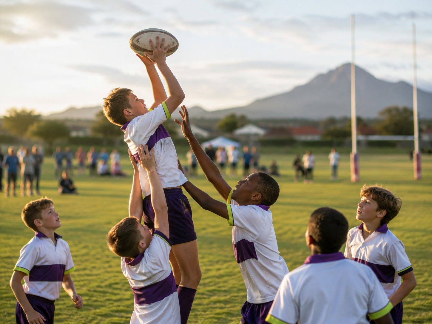 Schoolboy rugby line-out